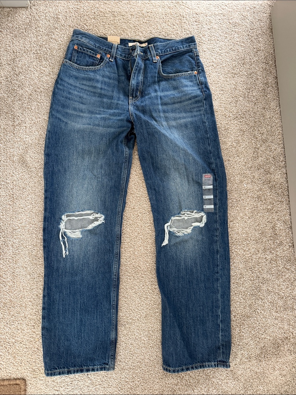 Levi's Women’s Blue Distressed Relaxed Jeans